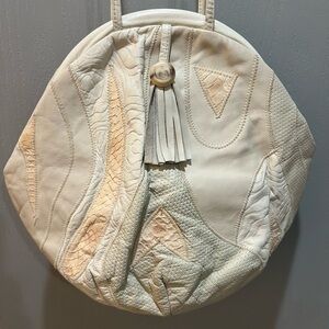 Elegant Cream Leather Handbag